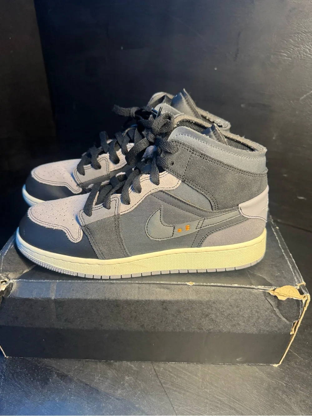 Nike Mid Sneakers in Gray and Black